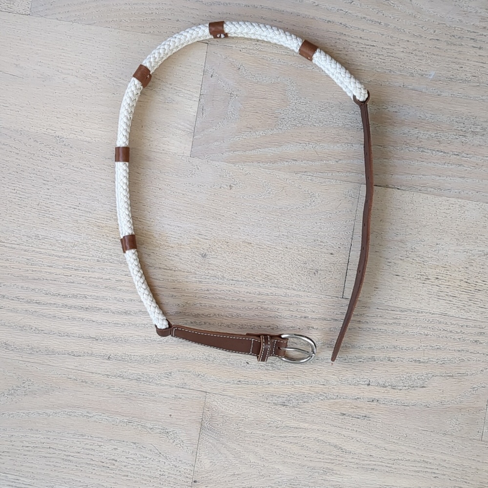 Leather and Cotton Rope Belt
